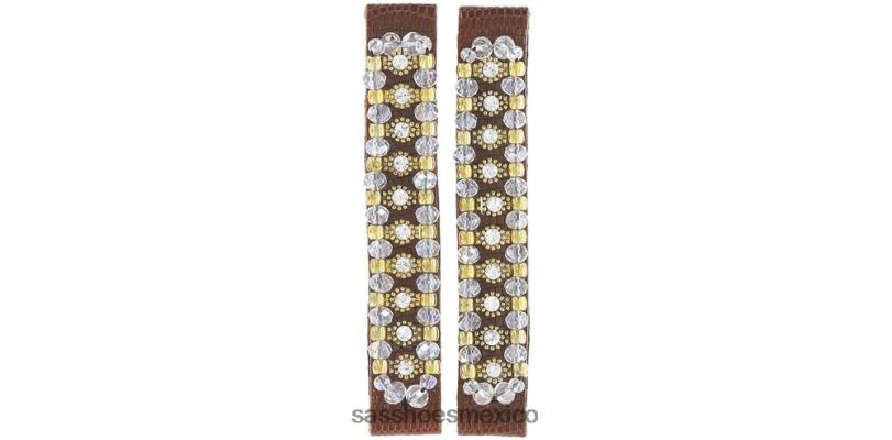mx SAS mujer inspirado Bling - mira brandy tejido/amarillo LVV46449