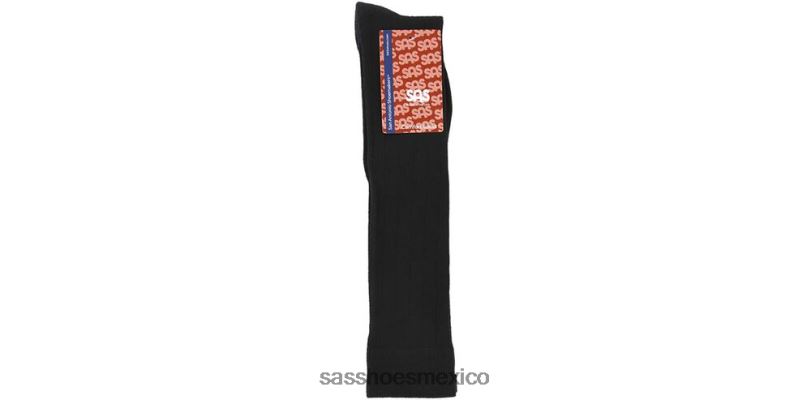 mx SAS mujer acogedor calcetines altos de canalé negro LVV46471