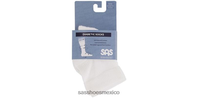 mx SAS mujer acogedor diabético qtr tripulación calcetines blanco LVV46464