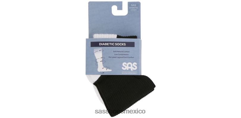 mx SAS mujer acogedor diabético qtr tripulación calcetines negro LVV46475