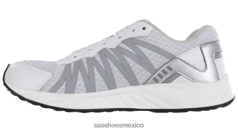 mx SAS mujer energético tenis Tempo con cordones plata blanca LVV46309