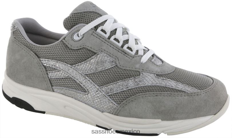 mx SAS mujer energético tenis Tour de malla con cordones mezcla plata LVV46299