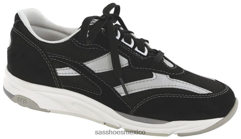 mx SAS mujer energético tenis Tour de malla con cordones negro/plata LVV46296