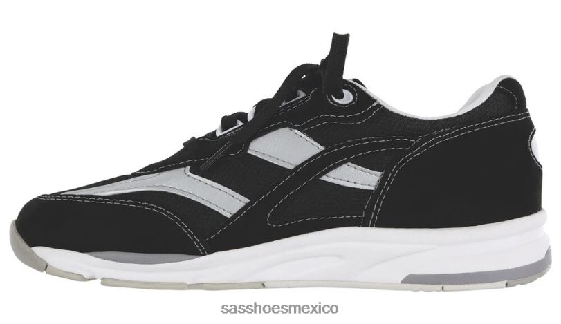 mx SAS mujer energético tenis Tour de malla con cordones negro/plata LVV46296
