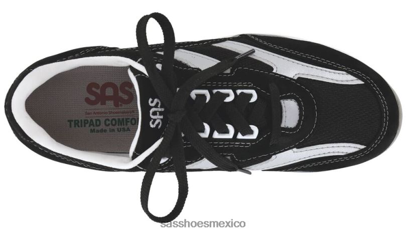 mx SAS mujer energético tenis Tour de malla con cordones negro/plata LVV46296