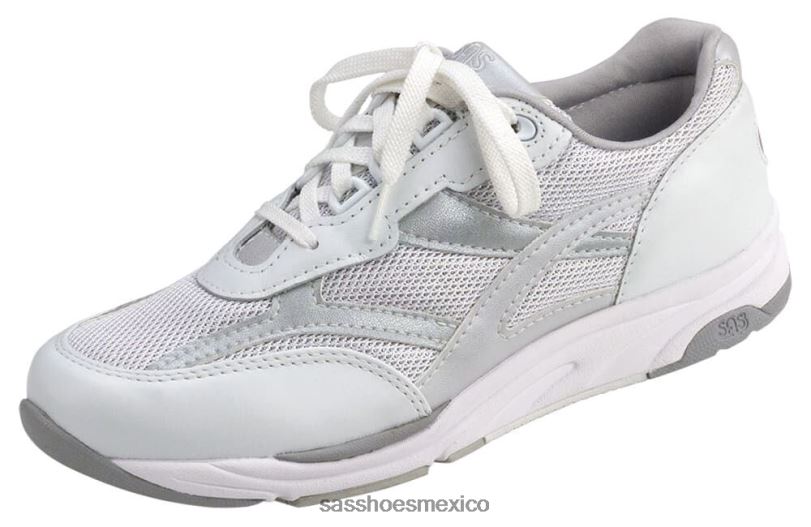 mx SAS mujer energético tenis Tour de malla con cordones plata LVV46292