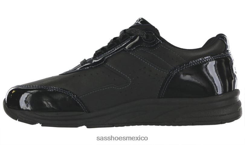 mx SAS mujer energético zapatillas deportivas con cordones charol negro LVV46282