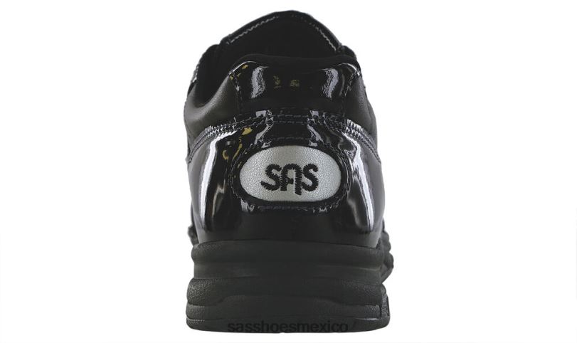 mx SAS mujer energético zapatillas deportivas con cordones charol negro LVV46282