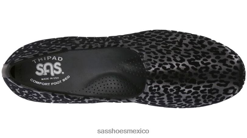 mx SAS mujer versátil bliss slip en cuña leopardo negro LVV46249