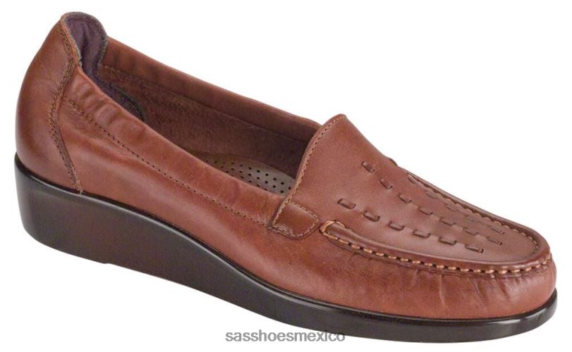 mx SAS mujer versátil deslizamiento de tejido en mocasín castaña LVV46224