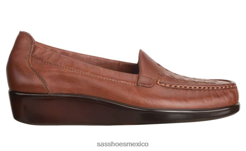 mx SAS mujer versátil deslizamiento de tejido en mocasín castaña LVV46224