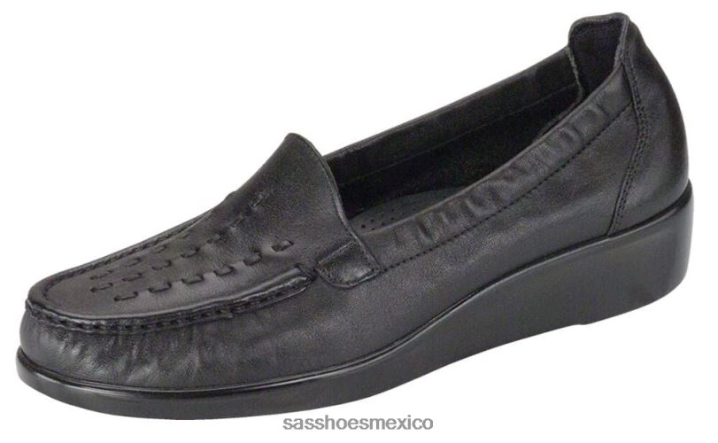 mx SAS mujer versátil deslizamiento de tejido en mocasín negro LVV46239