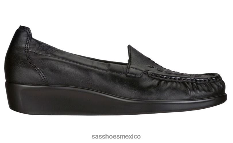 mx SAS mujer versátil deslizamiento de tejido en mocasín negro LVV46239