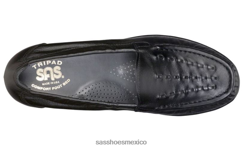 mx SAS mujer versátil deslizamiento de tejido en mocasín negro LVV46239
