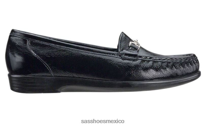 mx SAS mujer versátil deslizamiento metro en mocasín charol negro LVV46177