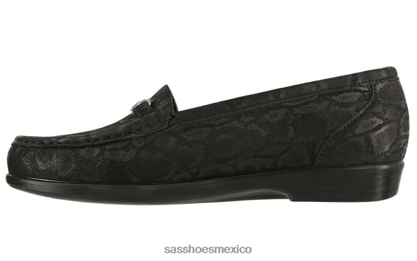 mx SAS mujer versátil deslizamiento metro en mocasín serpiente negra LVV46220