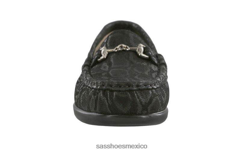 mx SAS mujer versátil deslizamiento metro en mocasín serpiente negra LVV46220