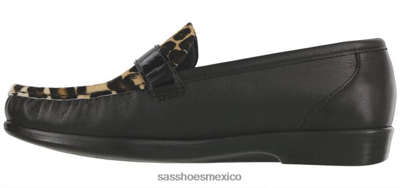 mx SAS mujer versátil lara slip en mocasín negro/leopardo LVV46245