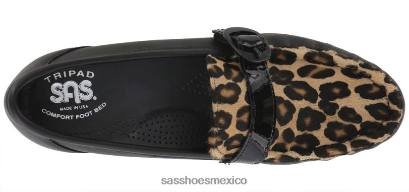 mx SAS mujer versátil lara slip en mocasín negro/leopardo LVV46245