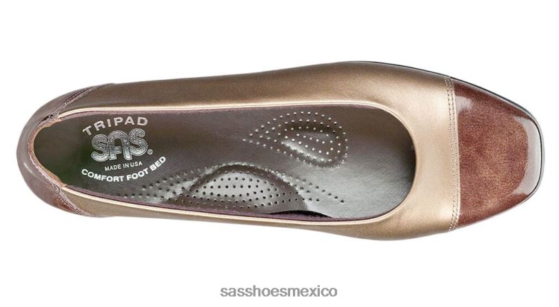 mx SAS mujer versátil mocasín sin cordones de coco bronce LVV46392