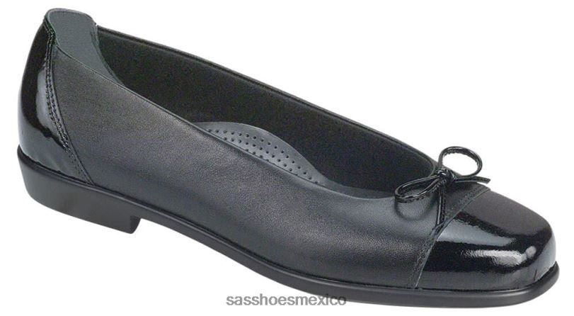 mx SAS mujer versátil mocasín sin cordones de coco lazo negro LVV46411