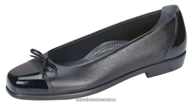 mx SAS mujer versátil mocasín sin cordones de coco lazo negro LVV46411