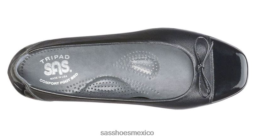 mx SAS mujer versátil mocasín sin cordones de coco lazo negro LVV46411