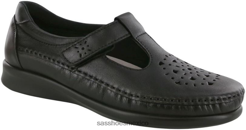 mx SAS mujer versátil mocasín sin cordones de sauce negro liso LVV46233