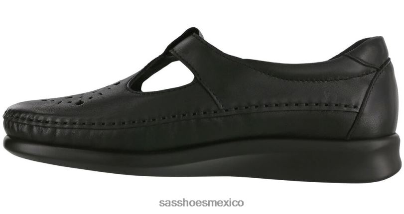 mx SAS mujer versátil mocasín sin cordones de sauce negro liso LVV46233
