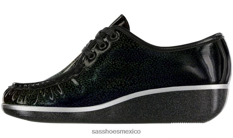 mx SAS mujer versátil mocasines con cordones rebote carnaval negro LVV46276