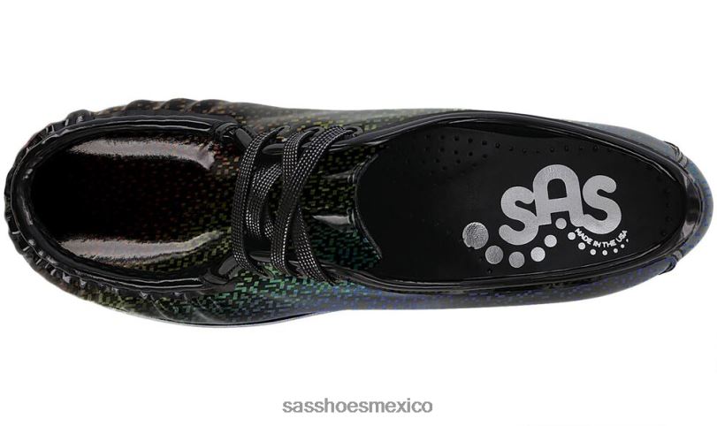 mx SAS mujer versátil mocasines con cordones rebote carnaval negro LVV46276