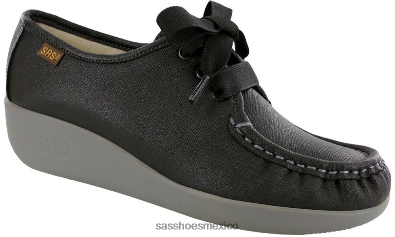 mx SAS mujer versátil mocasines con cordones rebote cuervo LVV46274