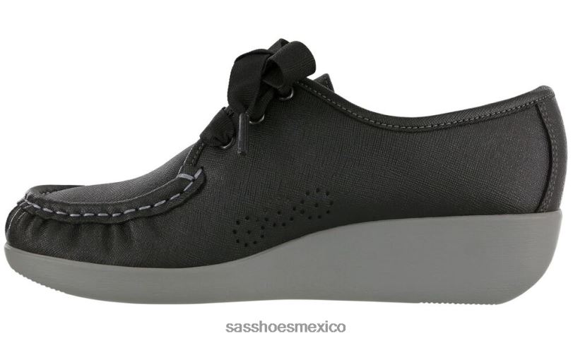 mx SAS mujer versátil mocasines con cordones rebote cuervo LVV46274