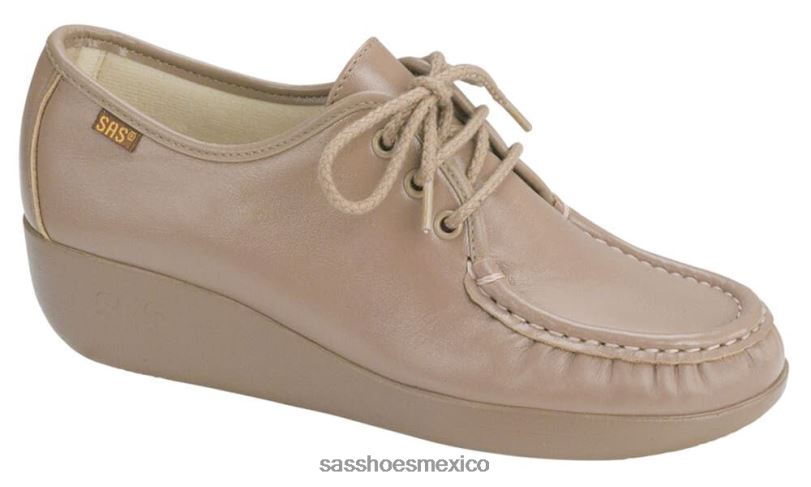 mx SAS mujer versátil mocasines con cordones rebote moca LVV46273