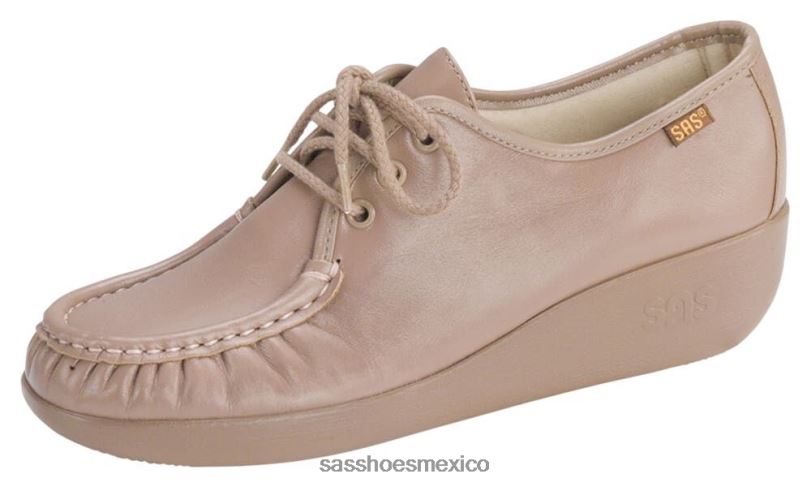 mx SAS mujer versátil mocasines con cordones rebote moca LVV46273