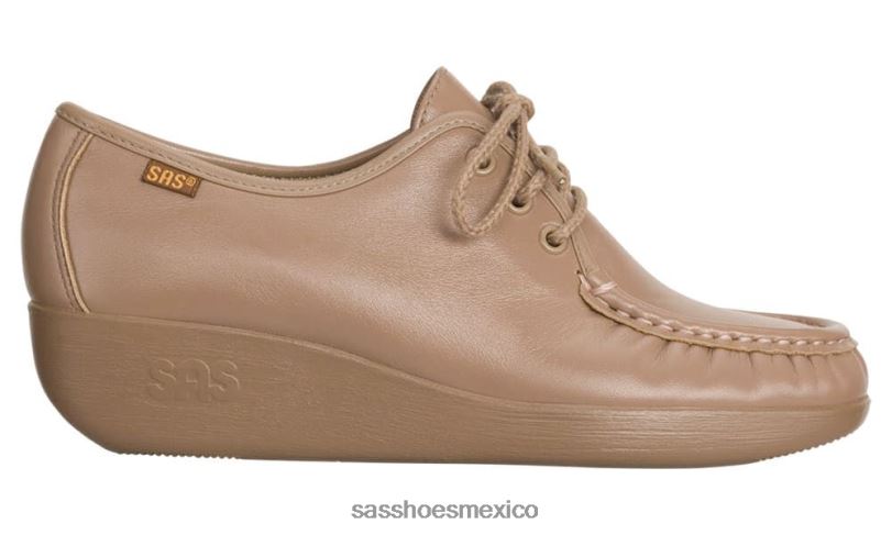 mx SAS mujer versátil mocasines con cordones rebote moca LVV46273