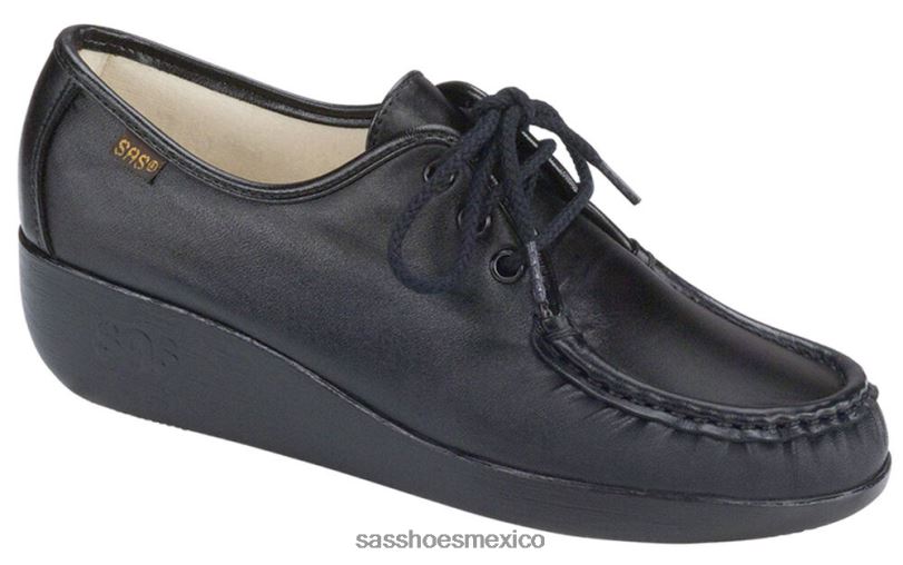 mx SAS mujer versátil mocasines con cordones rebote negro LVV46272