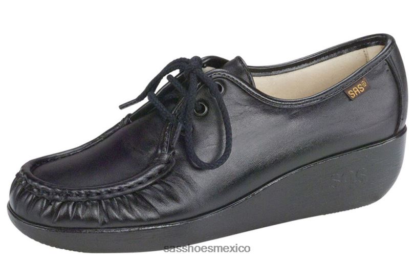 mx SAS mujer versátil mocasines con cordones rebote negro LVV46272