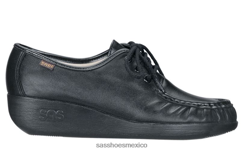 mx SAS mujer versátil mocasines con cordones rebote negro LVV46272