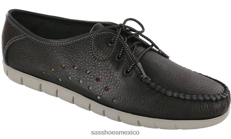 mx SAS mujer versátil mocasines con cordones ventosos negro LVV46277
