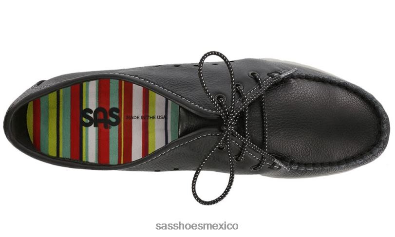 mx SAS mujer versátil mocasines con cordones ventosos negro LVV46277