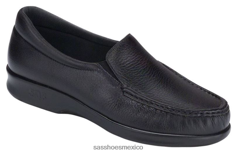 mx SAS mujer versátil mocasines gemelos sin cordones negro LVV46240