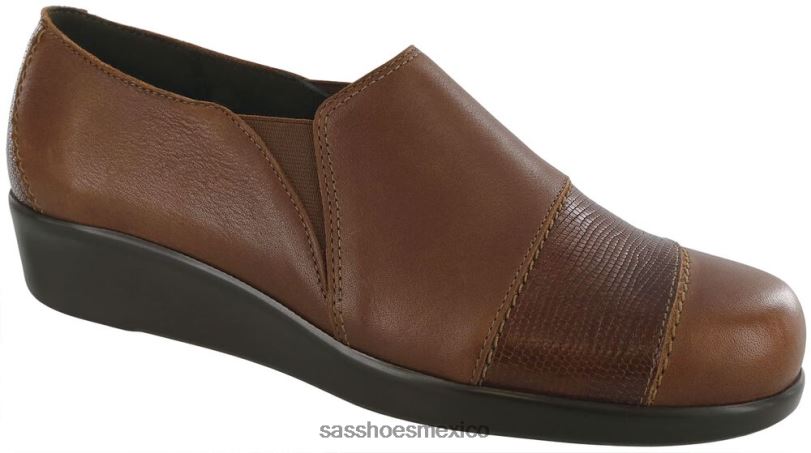 mx SAS mujer versátil mocasines nora slip on castaño/lagarto LVV46247