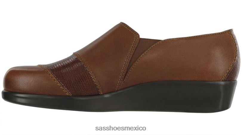 mx SAS mujer versátil mocasines nora slip on castaño/lagarto LVV46247