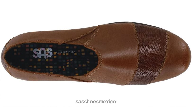 mx SAS mujer versátil mocasines nora slip on castaño/lagarto LVV46247