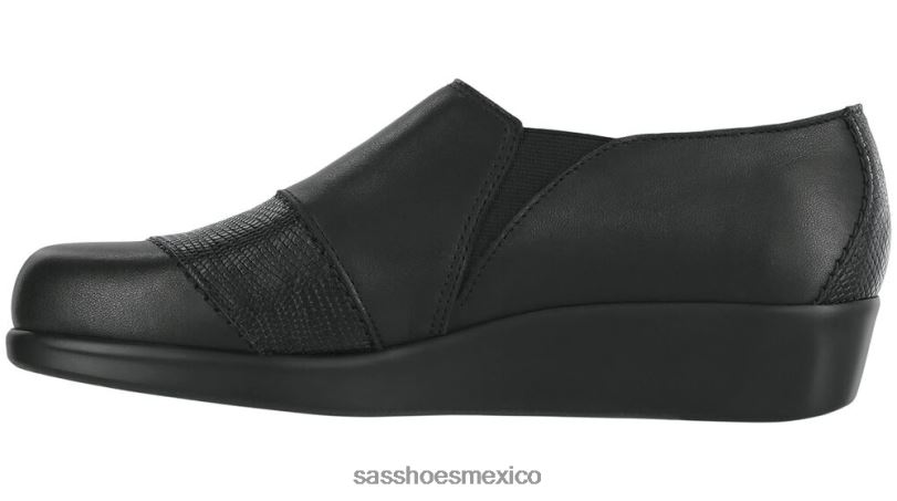 mx SAS mujer versátil mocasines nora slip on negro/lagarto LVV46246