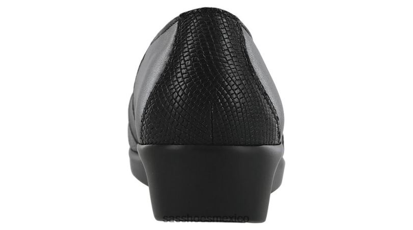 mx SAS mujer versátil mocasines nora slip on negro/lagarto LVV46246