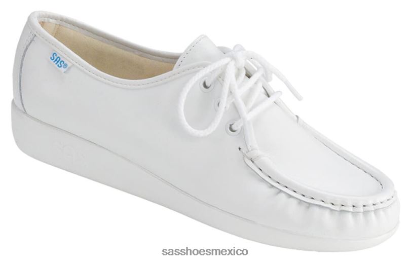 mx SAS mujer versátil mocasines siesta con cordones blanco LVV46268