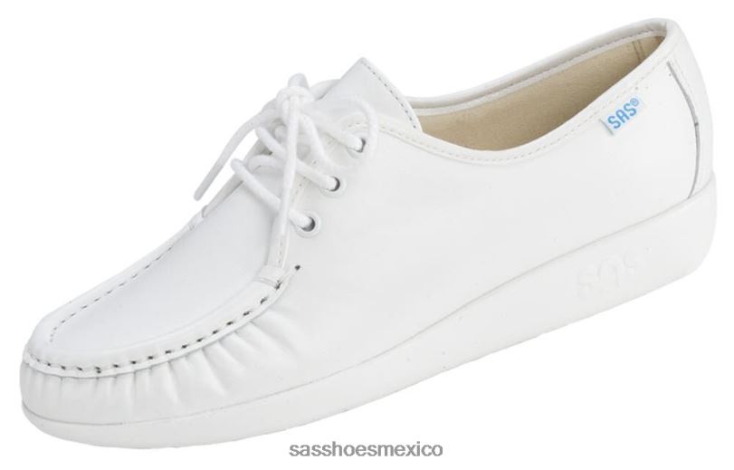 mx SAS mujer versátil mocasines siesta con cordones blanco LVV46268