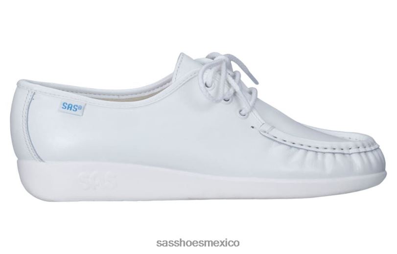 mx SAS mujer versátil mocasines siesta con cordones blanco LVV46268